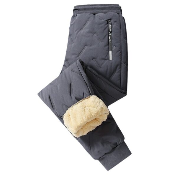 Winter Sweatwear Men Plush Thick Fleece Sweatpant Lambswool Thermal Trousers Casual Pants Waterproof Windproof Warm Cotton Pants - Image 3