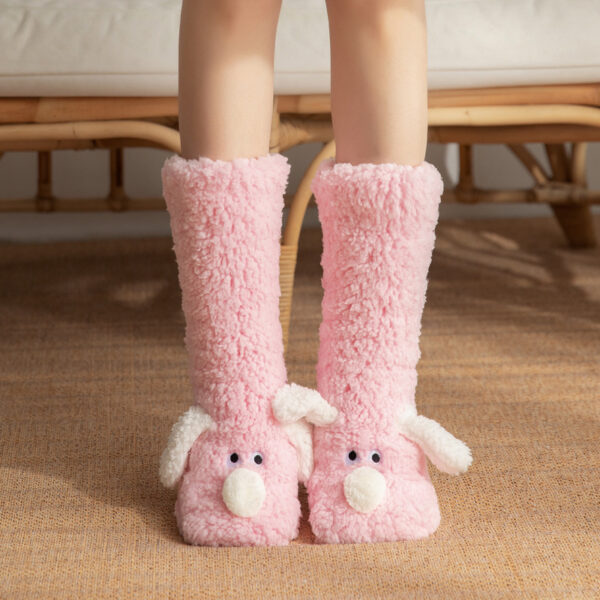 Cute Cartoon Dog Floor Socks Winter Warm Non-slip Plush Socks For Women - Image 2
